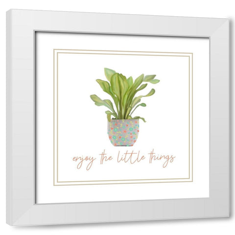 Greens 1 White Modern Wood Framed Art Print with Double Matting by Kimberly, Allen