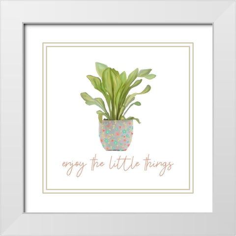 Greens 1 White Modern Wood Framed Art Print with Double Matting by Kimberly, Allen