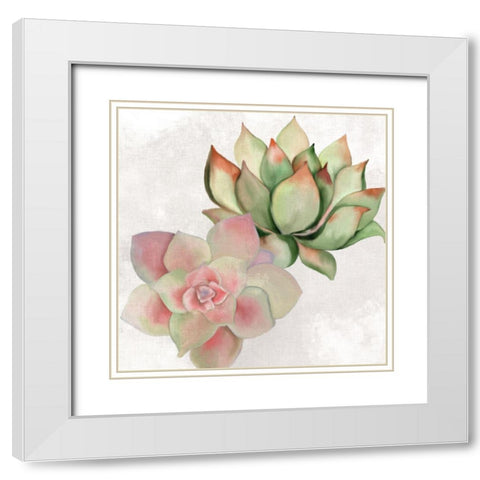 Succulent Summer 2 White Modern Wood Framed Art Print with Double Matting by Kimberly, Allen