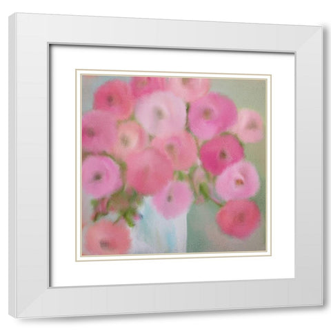 Spring Pink White Modern Wood Framed Art Print with Double Matting by Kimberly, Allen