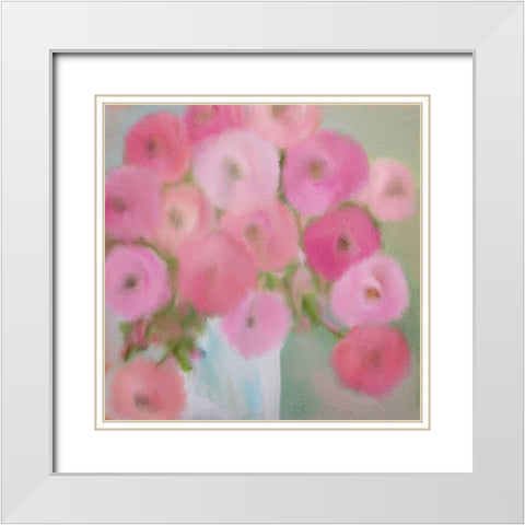 Spring Pink White Modern Wood Framed Art Print with Double Matting by Kimberly, Allen