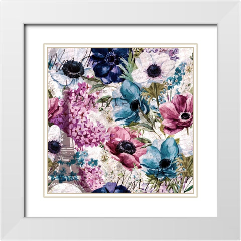 Paris in Springtime White Modern Wood Framed Art Print with Double Matting by Allen, Kimberly