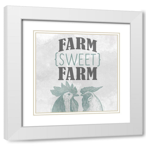 Sweet Farm White Modern Wood Framed Art Print with Double Matting by Kimberly, Allen