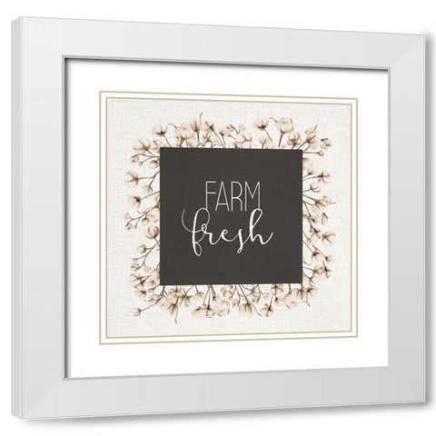 Farm Fresh Cotton White Modern Wood Framed Art Print with Double Matting by Kimberly, Allen