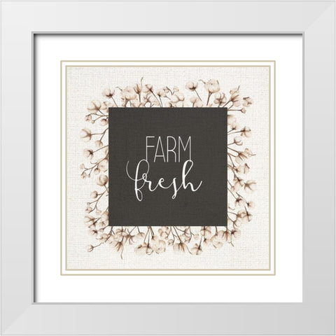 Farm Fresh Cotton White Modern Wood Framed Art Print with Double Matting by Kimberly, Allen