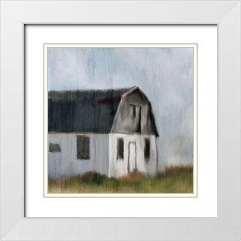 White Barn White Modern Wood Framed Art Print with Double Matting by Kimberly, Allen