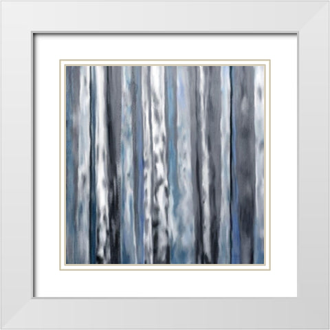 Forest of Blue White Modern Wood Framed Art Print with Double Matting by Kimberly, Allen