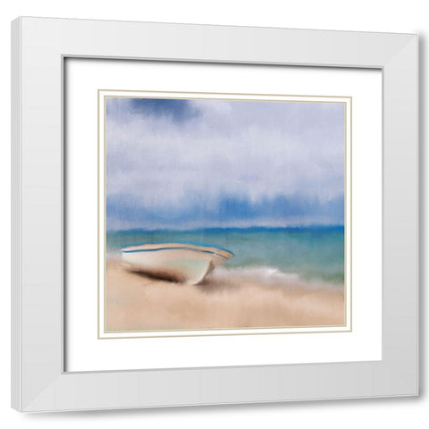 Beach Sky White Modern Wood Framed Art Print with Double Matting by Kimberly, Allen