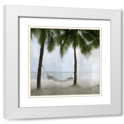 Beach Time White Modern Wood Framed Art Print with Double Matting by Kimberly, Allen
