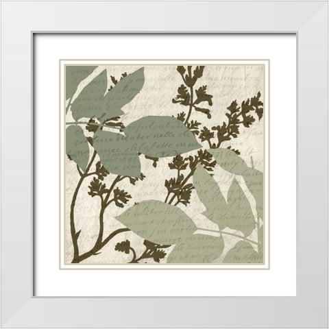 Sage 5 White Modern Wood Framed Art Print with Double Matting by Kimberly, Allen