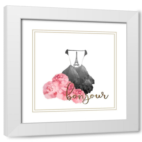 From Paris 3 White Modern Wood Framed Art Print with Double Matting by Kimberly, Allen