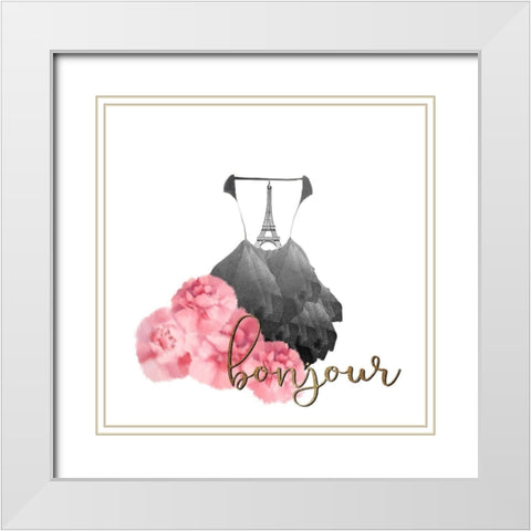 From Paris 3 White Modern Wood Framed Art Print with Double Matting by Kimberly, Allen