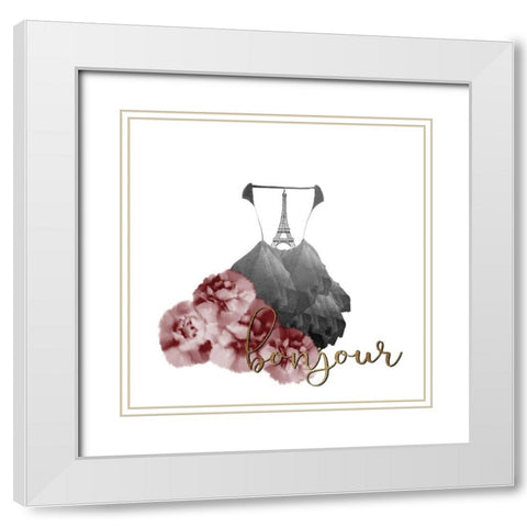 From Paris 3 in Red White Modern Wood Framed Art Print with Double Matting by Kimberly, Allen