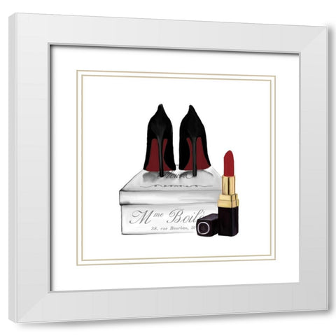 From Paris 4 in Red White Modern Wood Framed Art Print with Double Matting by Kimberly, Allen