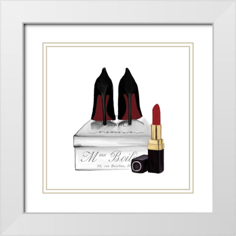 From Paris 4 in Red White Modern Wood Framed Art Print with Double Matting by Kimberly, Allen