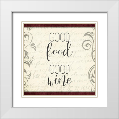 Good Times 1 White Modern Wood Framed Art Print with Double Matting by Kimberly, Allen