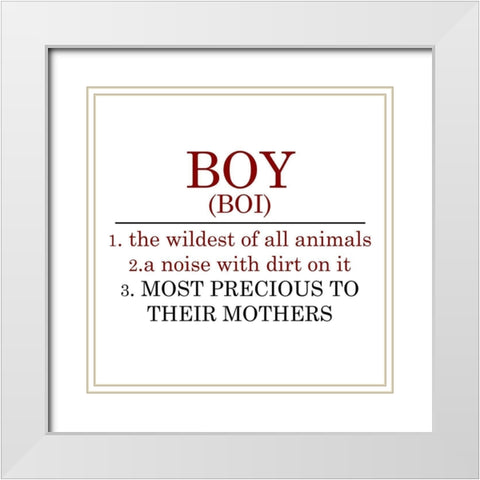 Boy 2 White Modern Wood Framed Art Print with Double Matting by Kimberly, Allen
