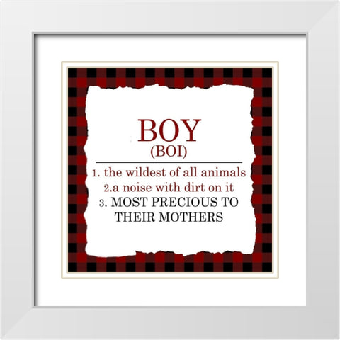 Boy Definition White Modern Wood Framed Art Print with Double Matting by Kimberly, Allen