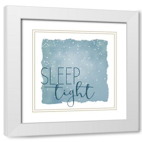 Sleep Tight 1 Blue White Modern Wood Framed Art Print with Double Matting by Kimberly, Allen