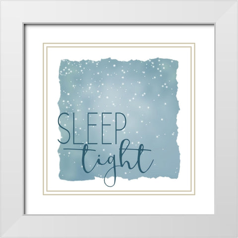 Sleep Tight 1 Blue White Modern Wood Framed Art Print with Double Matting by Kimberly, Allen
