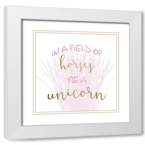 In a Field of Horses 2 White Modern Wood Framed Art Print with Double Matting by Kimberly, Allen