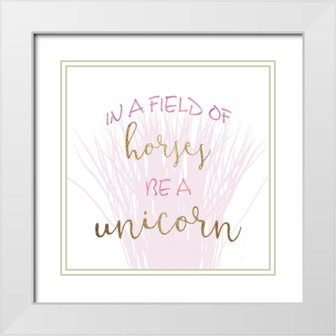 In a Field of Horses 2 White Modern Wood Framed Art Print with Double Matting by Kimberly, Allen