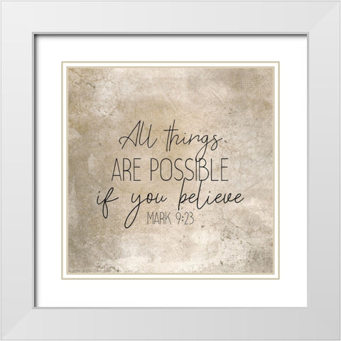 Mark 9 23 Square White Modern Wood Framed Art Print with Double Matting by Kimberly, Allen