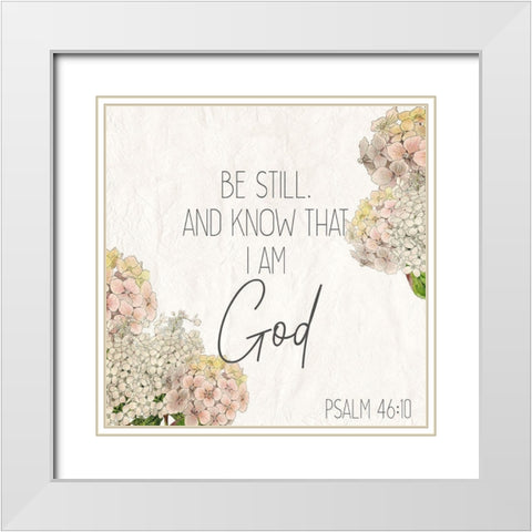 Be Still Floral White Modern Wood Framed Art Print with Double Matting by Kimberly, Allen