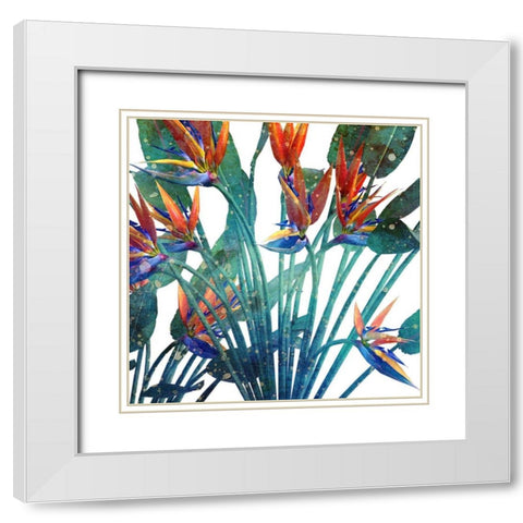 Tropic Flower 1 White Modern Wood Framed Art Print with Double Matting by Kimberly, Allen
