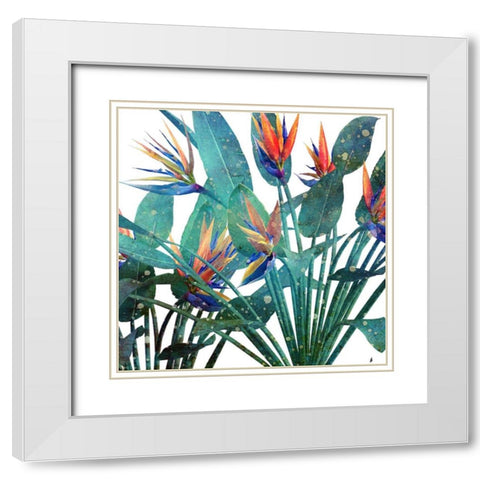 Tropic Flower 2 White Modern Wood Framed Art Print with Double Matting by Kimberly, Allen