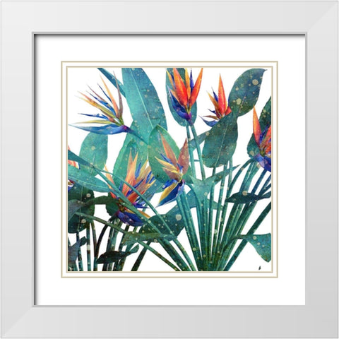 Tropic Flower 2 White Modern Wood Framed Art Print with Double Matting by Kimberly, Allen