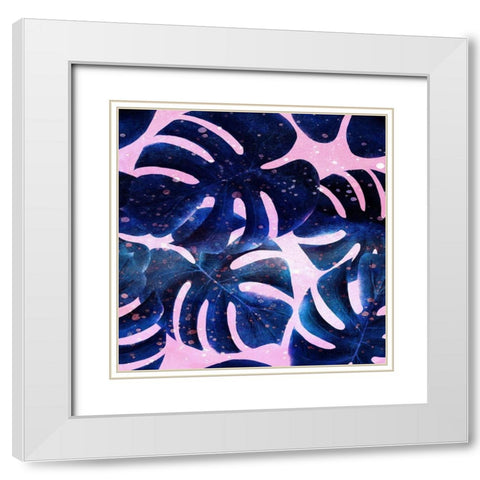 Indigo Pink Tropic 2 White Modern Wood Framed Art Print with Double Matting by Kimberly, Allen