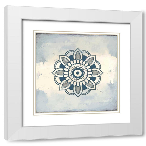 Henna Square 4 White Modern Wood Framed Art Print with Double Matting by Allen, Kimberly