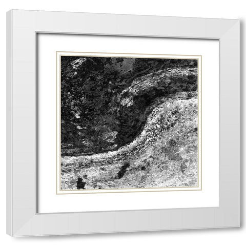 Black and White River White Modern Wood Framed Art Print with Double Matting by Kimberly, Allen