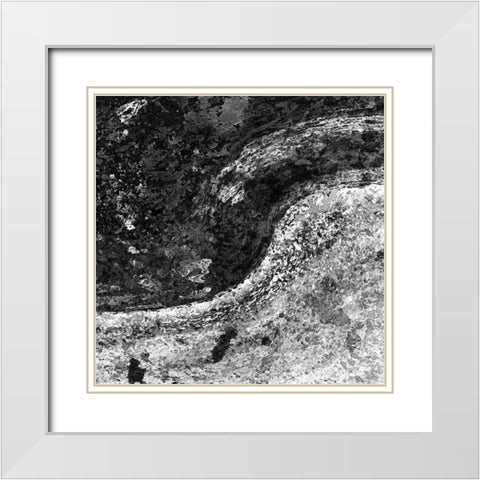 Black and White River White Modern Wood Framed Art Print with Double Matting by Kimberly, Allen