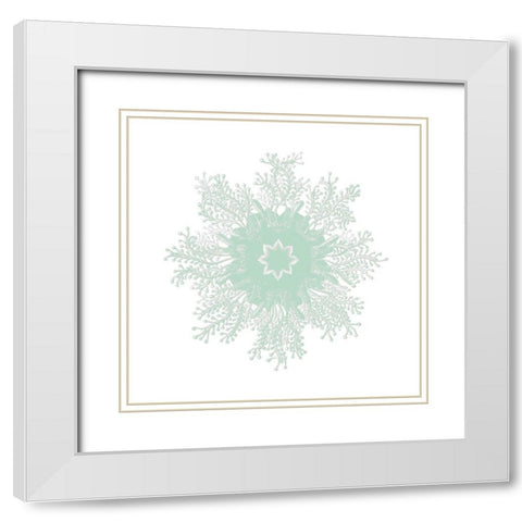Mint Spirals 1 White Modern Wood Framed Art Print with Double Matting by Kimberly, Allen