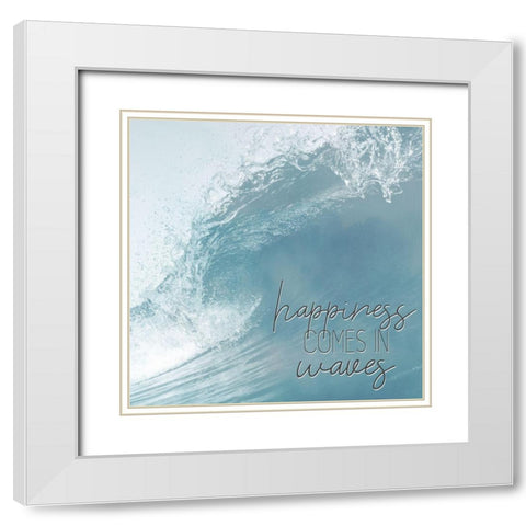 Happiness Waves White Modern Wood Framed Art Print with Double Matting by Kimberly, Allen
