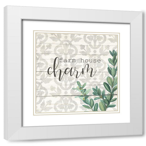 Farm House Charm 2 White Modern Wood Framed Art Print with Double Matting by Kimberly, Allen