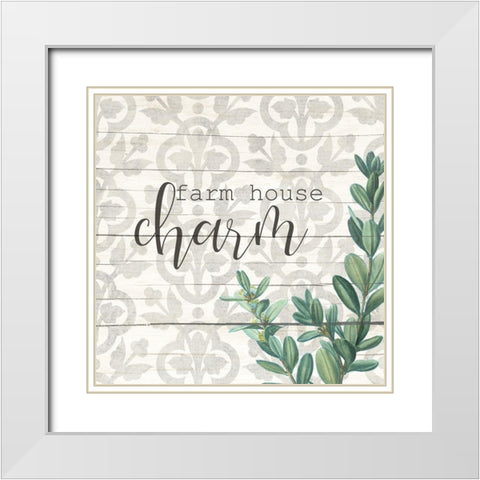 Farm House Charm 2 White Modern Wood Framed Art Print with Double Matting by Kimberly, Allen