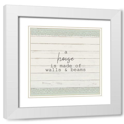 House and Home 1 White Modern Wood Framed Art Print with Double Matting by Kimberly, Allen