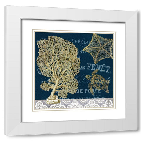 Azure Coastal 3 White Modern Wood Framed Art Print with Double Matting by Kimberly, Allen