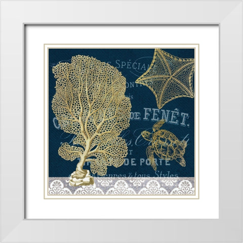 Azure Coastal 3 White Modern Wood Framed Art Print with Double Matting by Kimberly, Allen