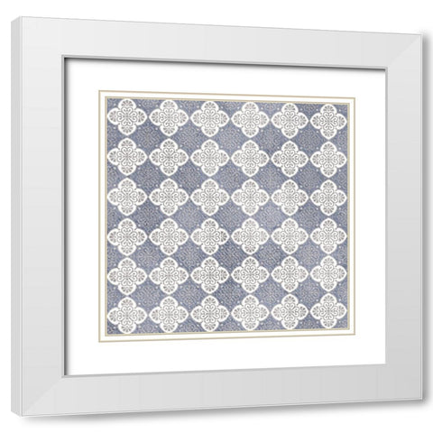 Azure Pattern 1 White Modern Wood Framed Art Print with Double Matting by Kimberly, Allen
