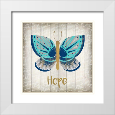Indigo Native Hope White Modern Wood Framed Art Print with Double Matting by Allen, Kimberly