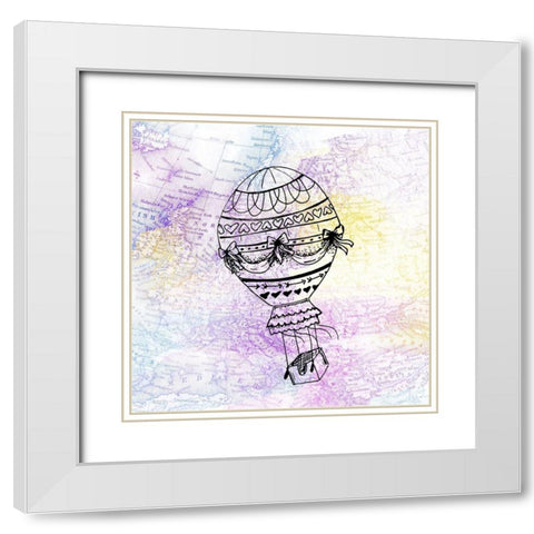 So Many Adventures 1 White Modern Wood Framed Art Print with Double Matting by Kimberly, Allen