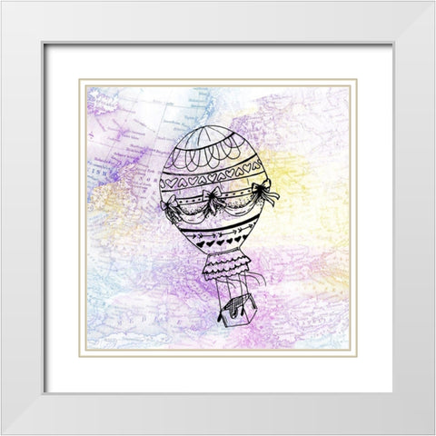 So Many Adventures 1 White Modern Wood Framed Art Print with Double Matting by Kimberly, Allen