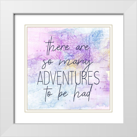 So Many Adventures 2 White Modern Wood Framed Art Print with Double Matting by Kimberly, Allen