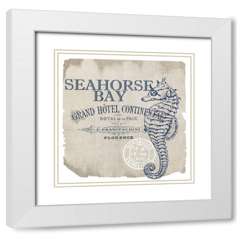 Seahorse Bay 1 White Modern Wood Framed Art Print with Double Matting by Kimberly, Allen