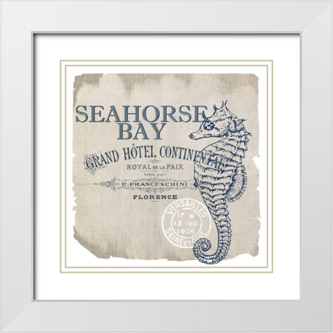 Seahorse Bay 1 White Modern Wood Framed Art Print with Double Matting by Kimberly, Allen
