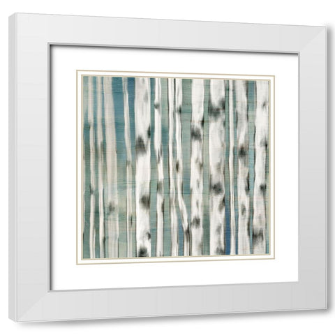 Birches 1 White Modern Wood Framed Art Print with Double Matting by Kimberly, Allen
